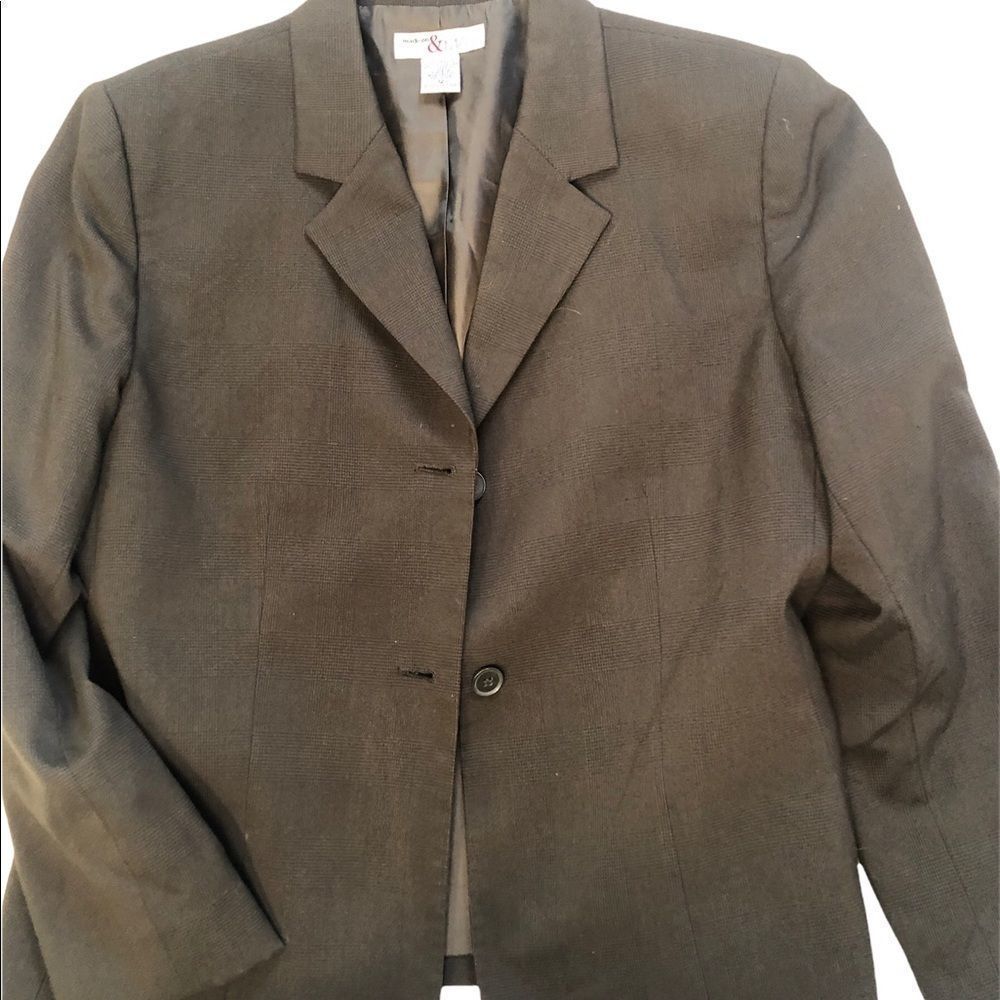 Nice Dressy jacket Sz 12 by Madison & Max 2 button fitted olive color